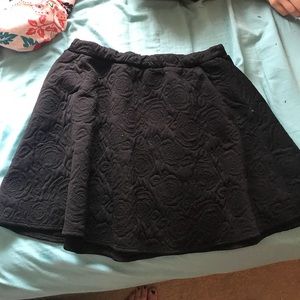 Black floral skater skirt